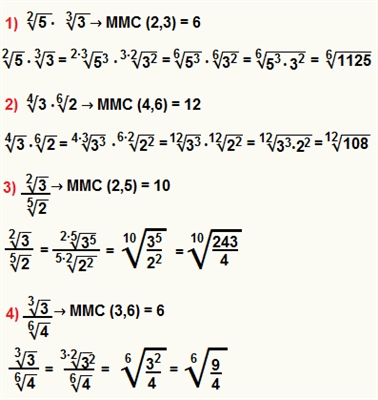 Exemplos de multiplicação e divisão por 9