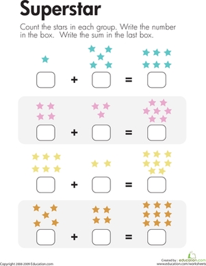 Examples for addition and subtraction for preschoolers