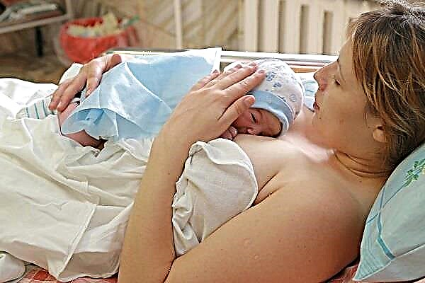 Erste Fütterung eines Neugeborenen in einem Entbindungsheim