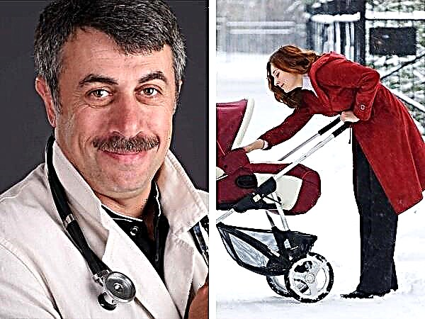 Dokter Komarovsky over wandelen met een pasgeboren baby in de winter