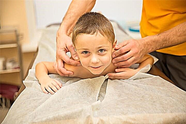 Hals- och krage-massage för ett barn