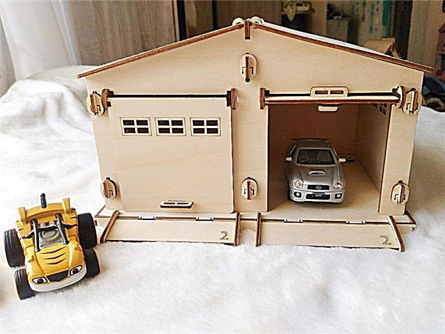 Tecnología para hacer un garaje de madera contrachapada para automóviles infantiles.